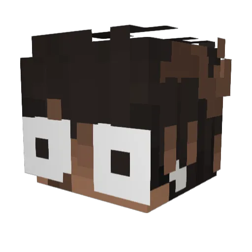 DusiceVolimTe Minecraft avatar head, 3D render