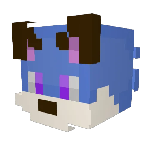 DuskBlau Minecraft avatar head, 3D render