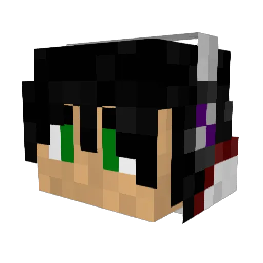 Dusker Minecraft avatar head, 3D render