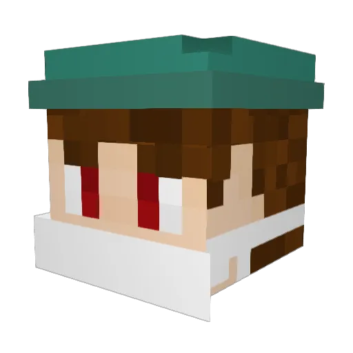 Dusseaux Minecraft avatar head, 3D render