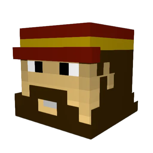 Dusshpickle Minecraft avatar head, 3D render