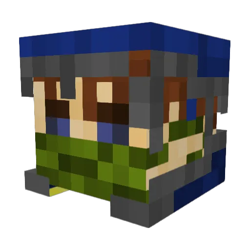 DustF1nger Minecraft avatar head, 3D render