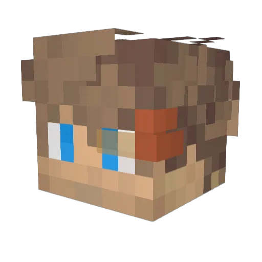 DustaWolf Minecraft avatar head, 3D render