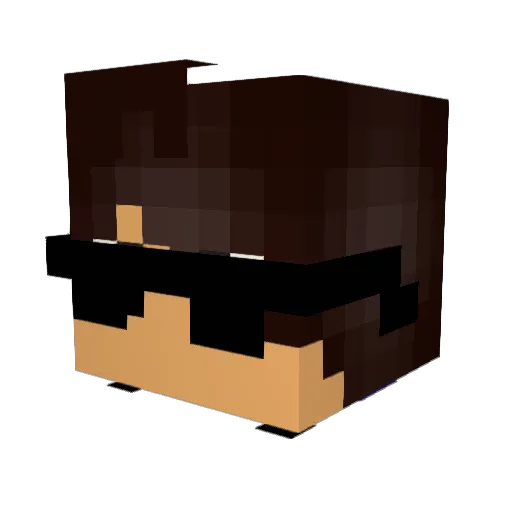 Dusther Minecraft avatar head, 3D render