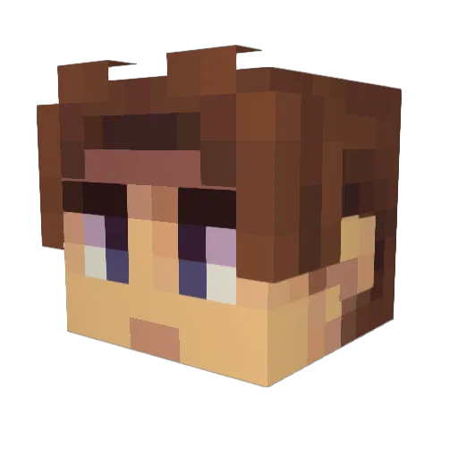 Dustia Minecraft avatar head, 3D render