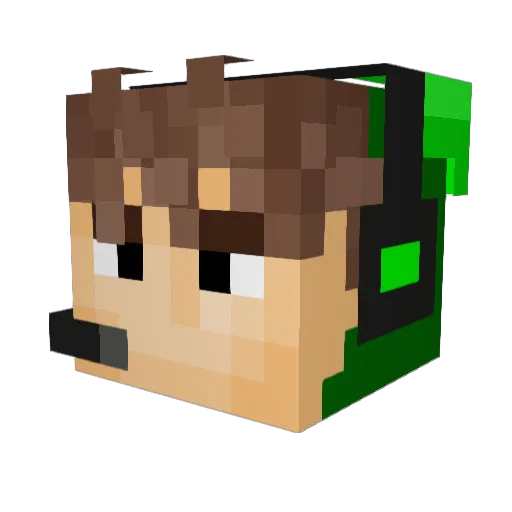 DustinGladiator Minecraft avatar head, 3D render