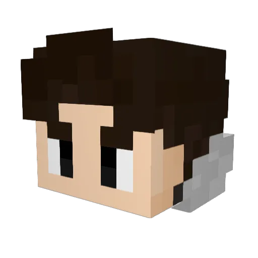 Dusty04_ Minecraft avatar head, 3D render