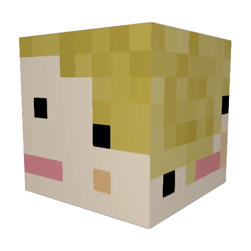 DustyHQ Minecraft avatar head, 3D render