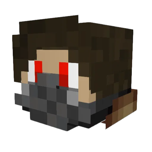 DustyRuth97 Minecraft avatar head, 3D render