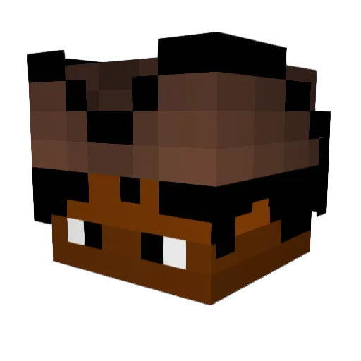 Dusty_African Minecraft avatar head, 3D render