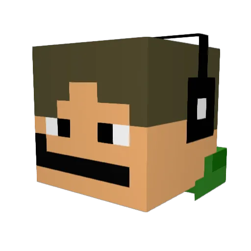 DutchFoxGamer Minecraft avatar head, 3D render