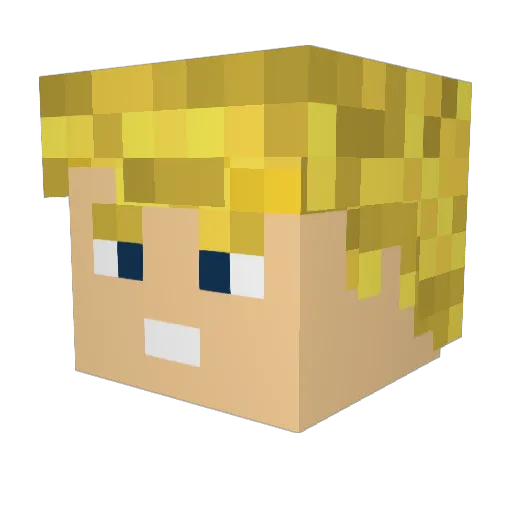 DutchGamerPRO Minecraft avatar head, 3D render