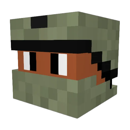 DutchSealSix Minecraft avatar head, 3D render