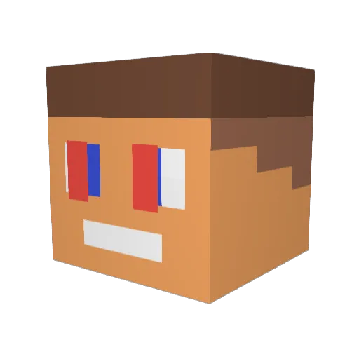 Dutchmotu Minecraft avatar head, 3D render
