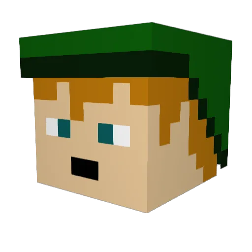 Duteran Minecraft avatar head, 3D render