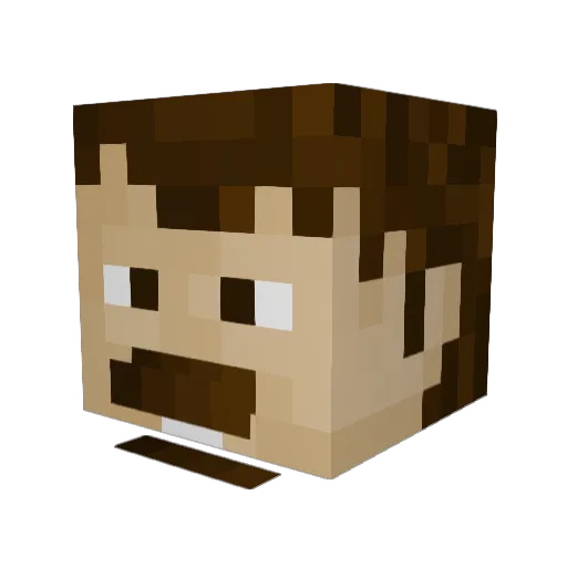 Duuuddde Minecraft avatar head, 3D render