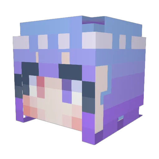 Duuudu Minecraft avatar head, 3D render