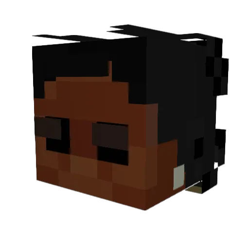 Duuuzy Minecraft avatar head, 3D render