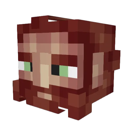 Duwnie Minecraft avatar head, 3D render