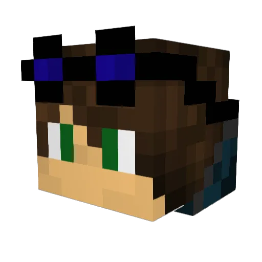 DuzZeus Minecraft avatar head, 3D render
