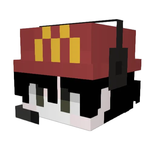 DuzyClassic Minecraft avatar head, 3D render