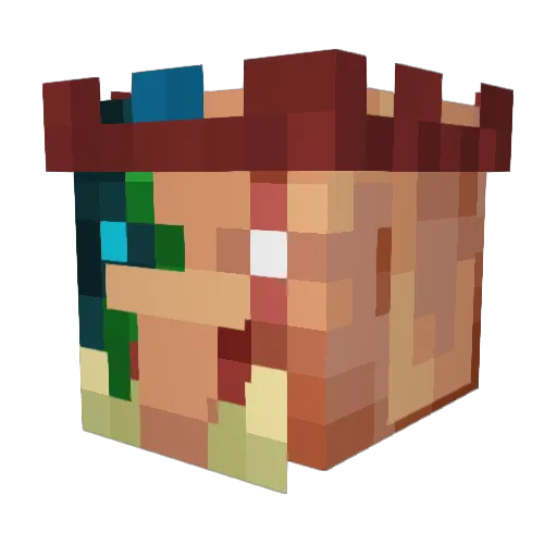 Dvaxy Minecraft avatar head, 3D render