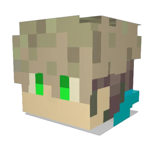 Dvck_MC Minecraft avatar head, 3D render