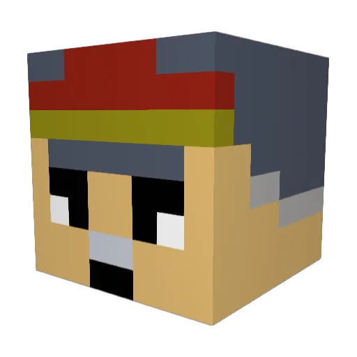 Dveste Minecraft avatar head, 3D render
