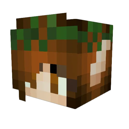 Dvoreth Minecraft avatar head, 3D render