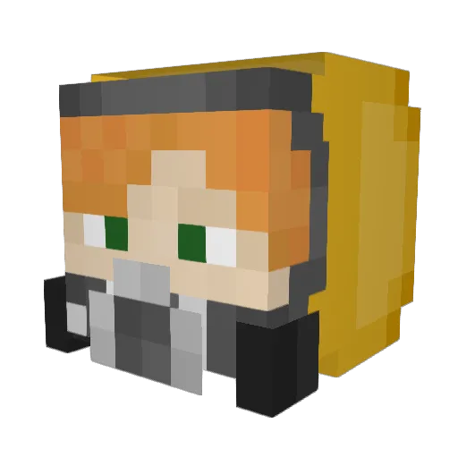 Dvvine Minecraft avatar head, 3D render