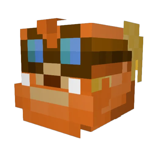 DwarfJohn Minecraft avatar head, 3D render