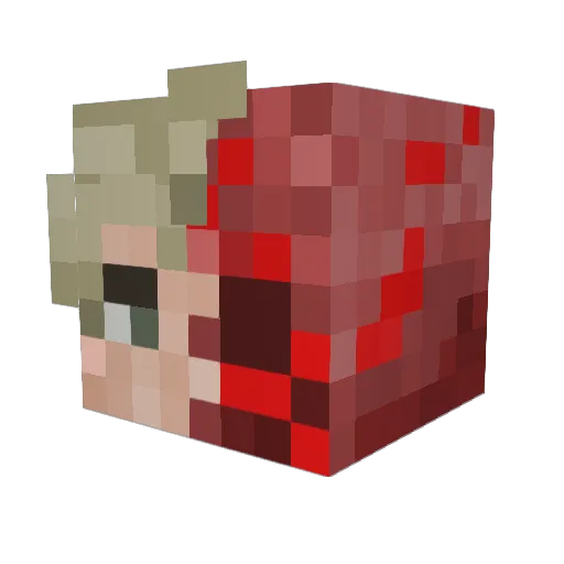 DwarfMan_ Minecraft avatar head, 3D render