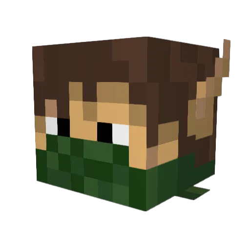 Dwarfakin Minecraft avatar head, 3D render