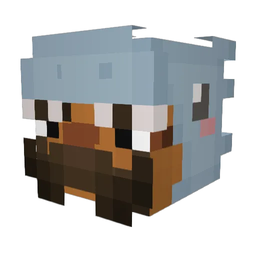 Dwarfxbeard Minecraft avatar head, 3D render