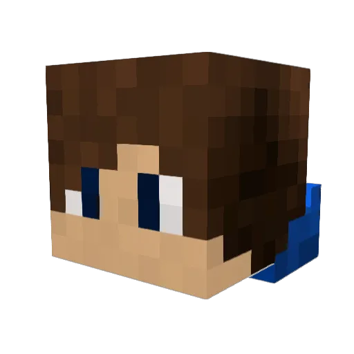 Dwarkzy Minecraft avatar head, 3D render