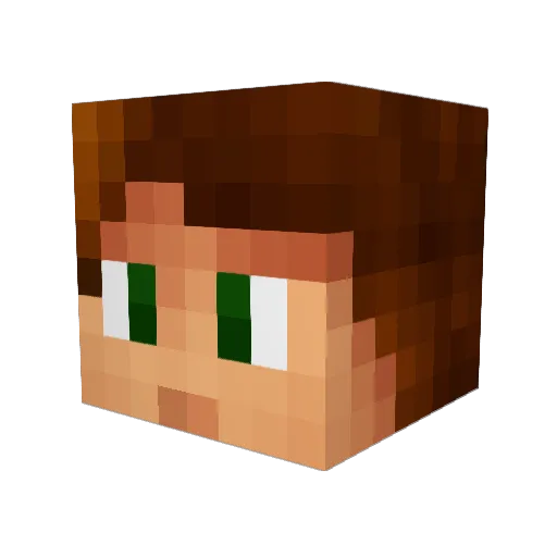 Dwarv0 Minecraft avatar head, 3D render