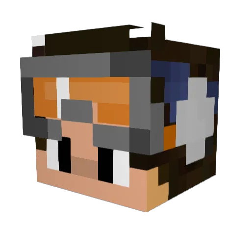 Dweky_ Minecraft avatar head, 3D render