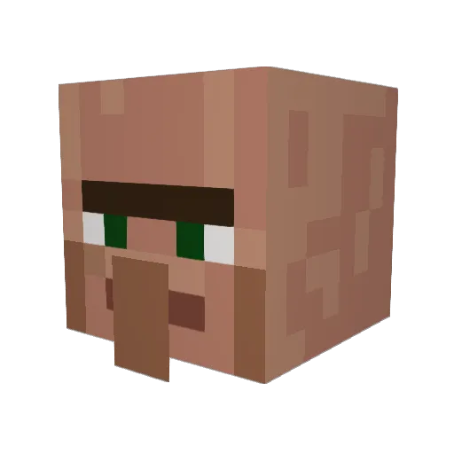 Dwightscrhute Minecraft avatar head, 3D render