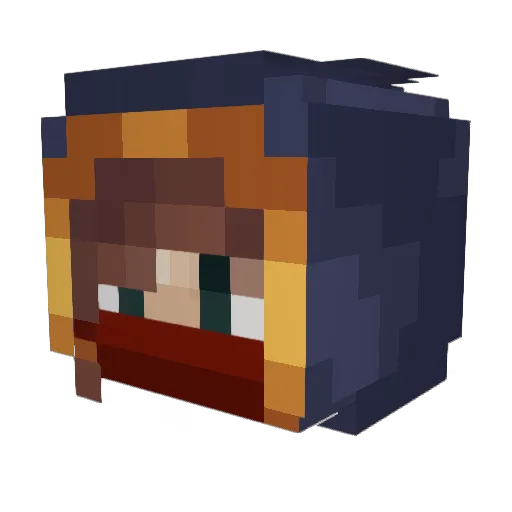 Dwinger1 Minecraft avatar head, 3D render