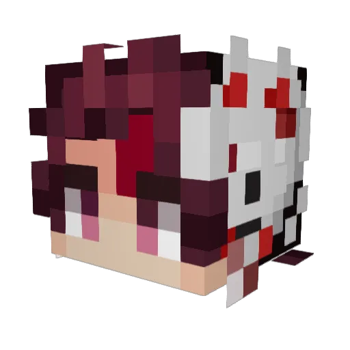 Dworm Minecraft avatar head, 3D render