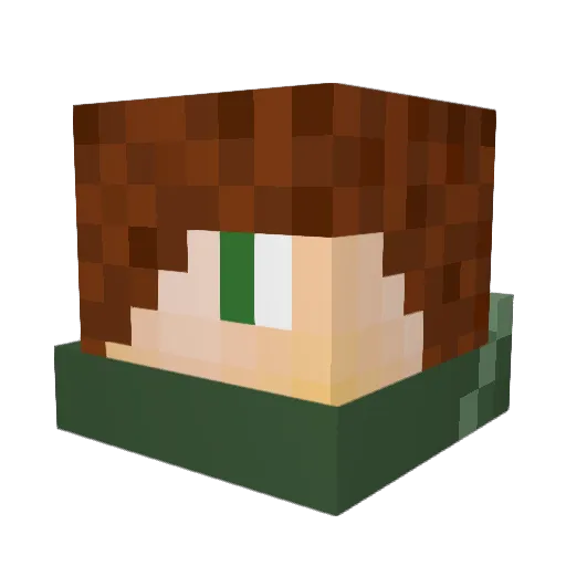 Dwson Minecraft avatar head, 3D render