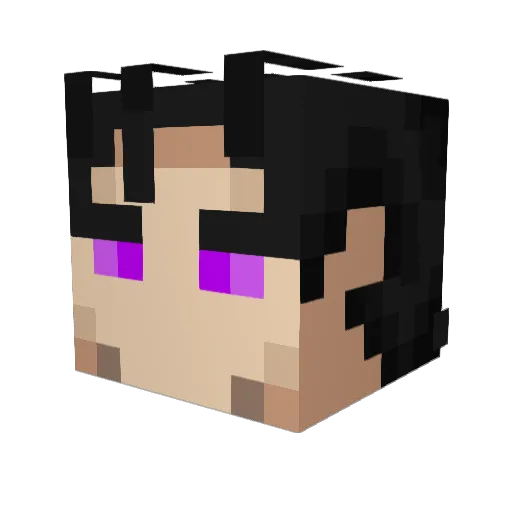 Dwwolf Minecraft avatar head, 3D render