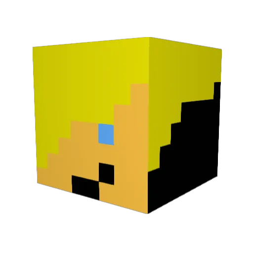 DxGt Minecraft avatar head, 3D render