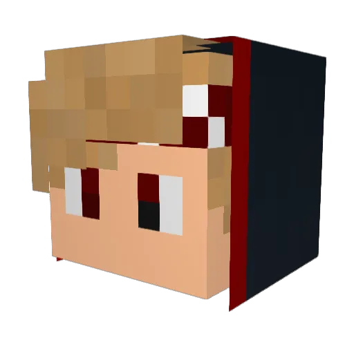 DxTwo Minecraft avatar head, 3D render
