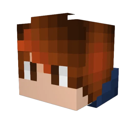 DxkkyG Minecraft avatar head, 3D render