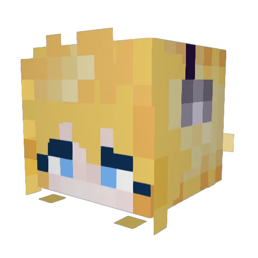 Dxku_ Minecraft avatar head, 3D render