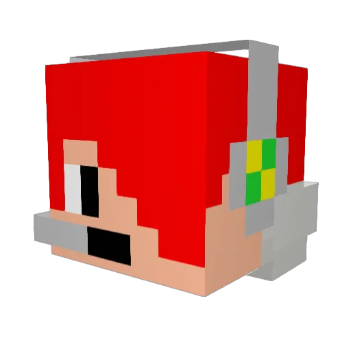 Dxlis Minecraft avatar head, 3D render