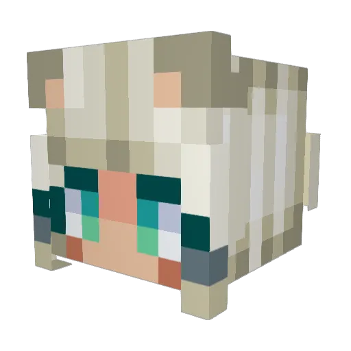 Dxlyaxe Minecraft avatar head, 3D render