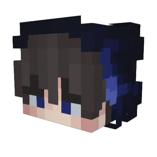 DxrKns Minecraft avatar head, 3D render