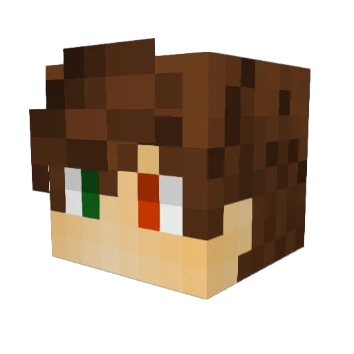 DyDark Minecraft avatar head, 3D render